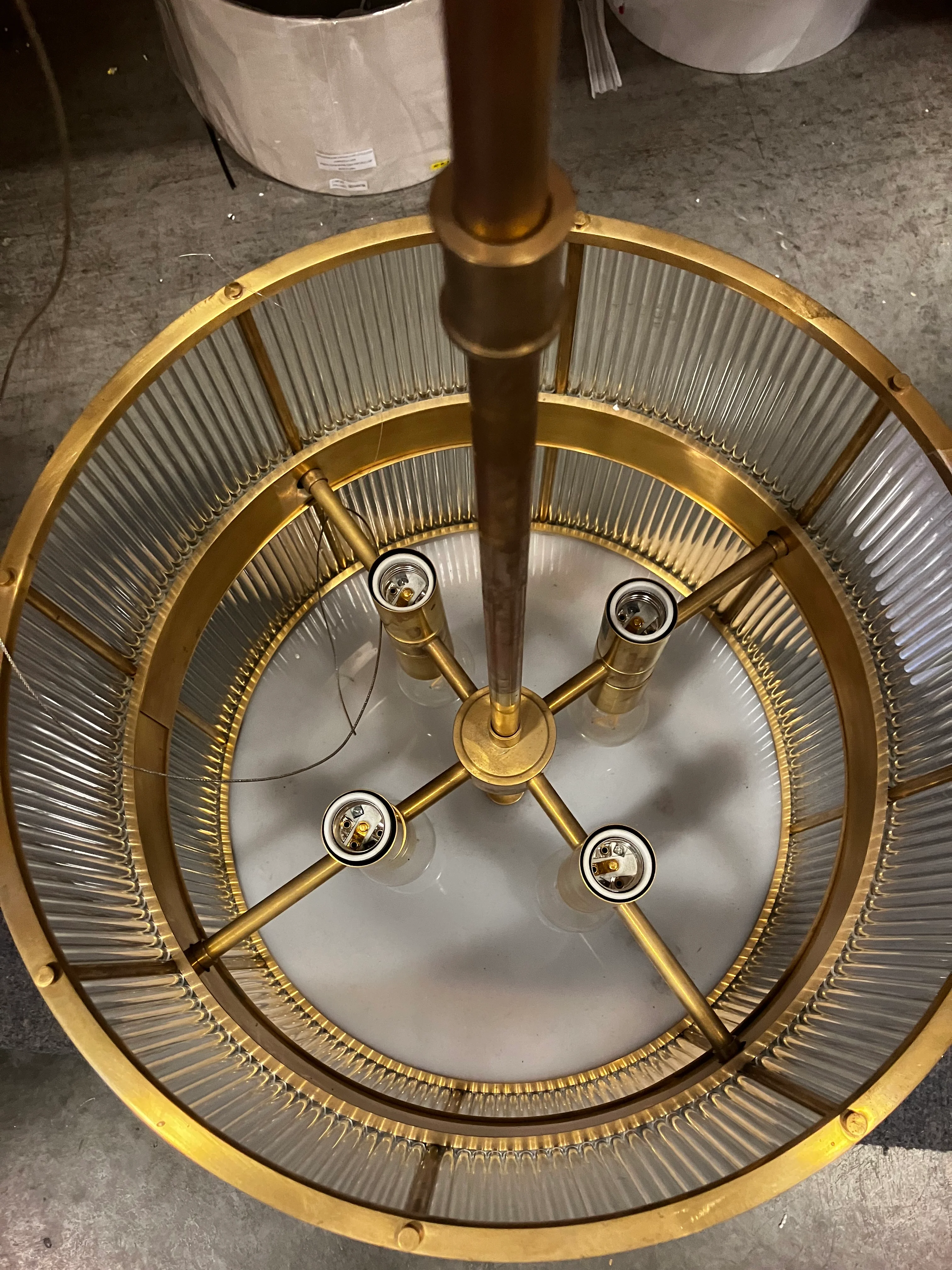 Allen Large Natural Brass Chandelier (Used) - Image 3