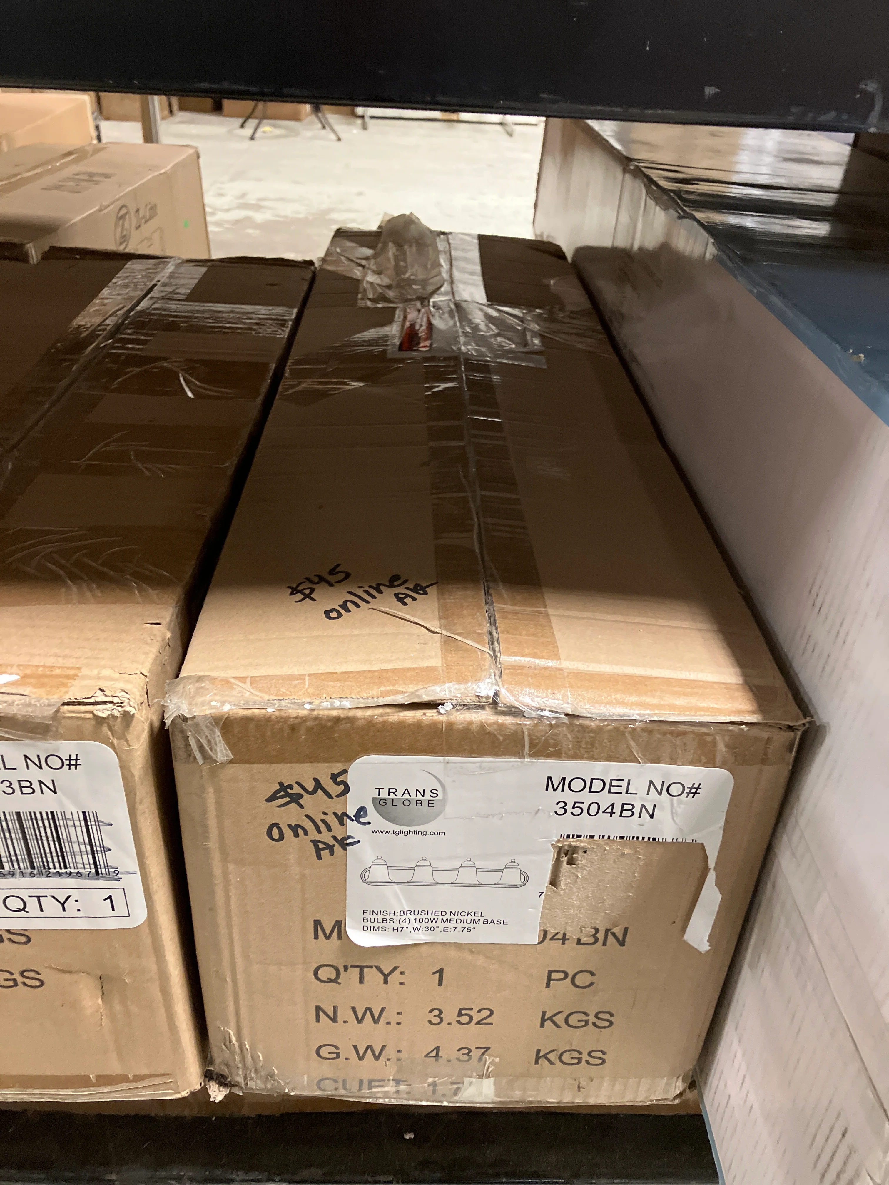 Bel Air Lighting Cabernet 30-inch 4-Light Brushed Nickel Bathroom Vanity Light with Marbleized Glass Shades (New) - Image 4