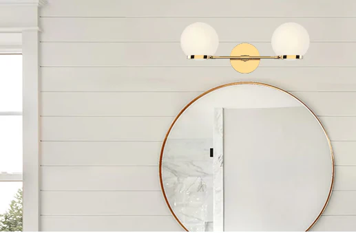 Home Decorators Collection Savina 2-Light LED Bathroom Vanity Light Fixture with Opal Glass and Brushed Gold Finish - Image 3