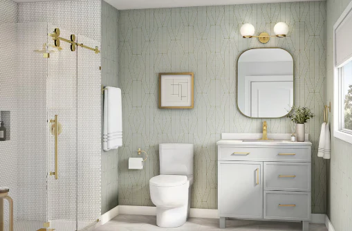 Home Decorators Collection Savina 2-Light LED Bathroom Vanity Light Fixture with Opal Glass and Brushed Gold Finish - Image 4