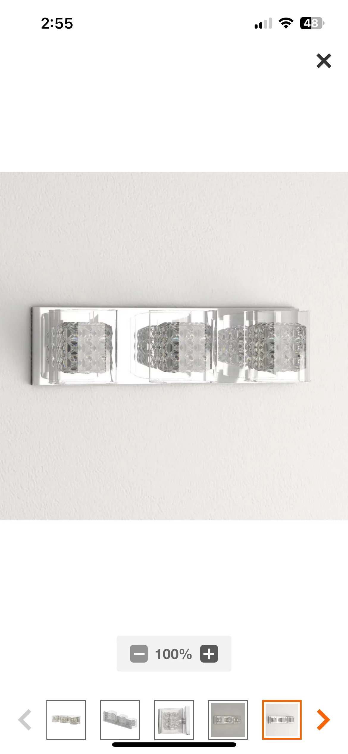 Weschler 22-inch Halogen 3-Light Chrome Glam Crystal Bathroom Vanity Light with Cube Clear Glass (new) - Image 5