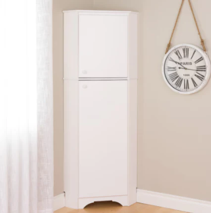 Prepac Elite 72"H 2-Door Corner Storage Cabinet in White (new) - Image 3