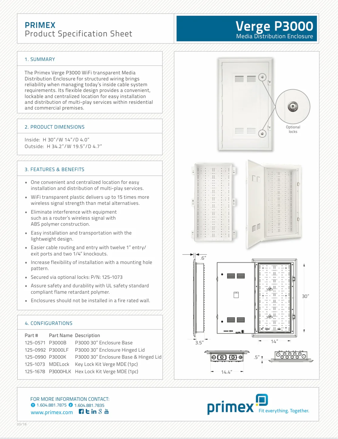 Primex P3000B Transparent ABS Polymer Plastic Enclosure Base (new) - Image 4