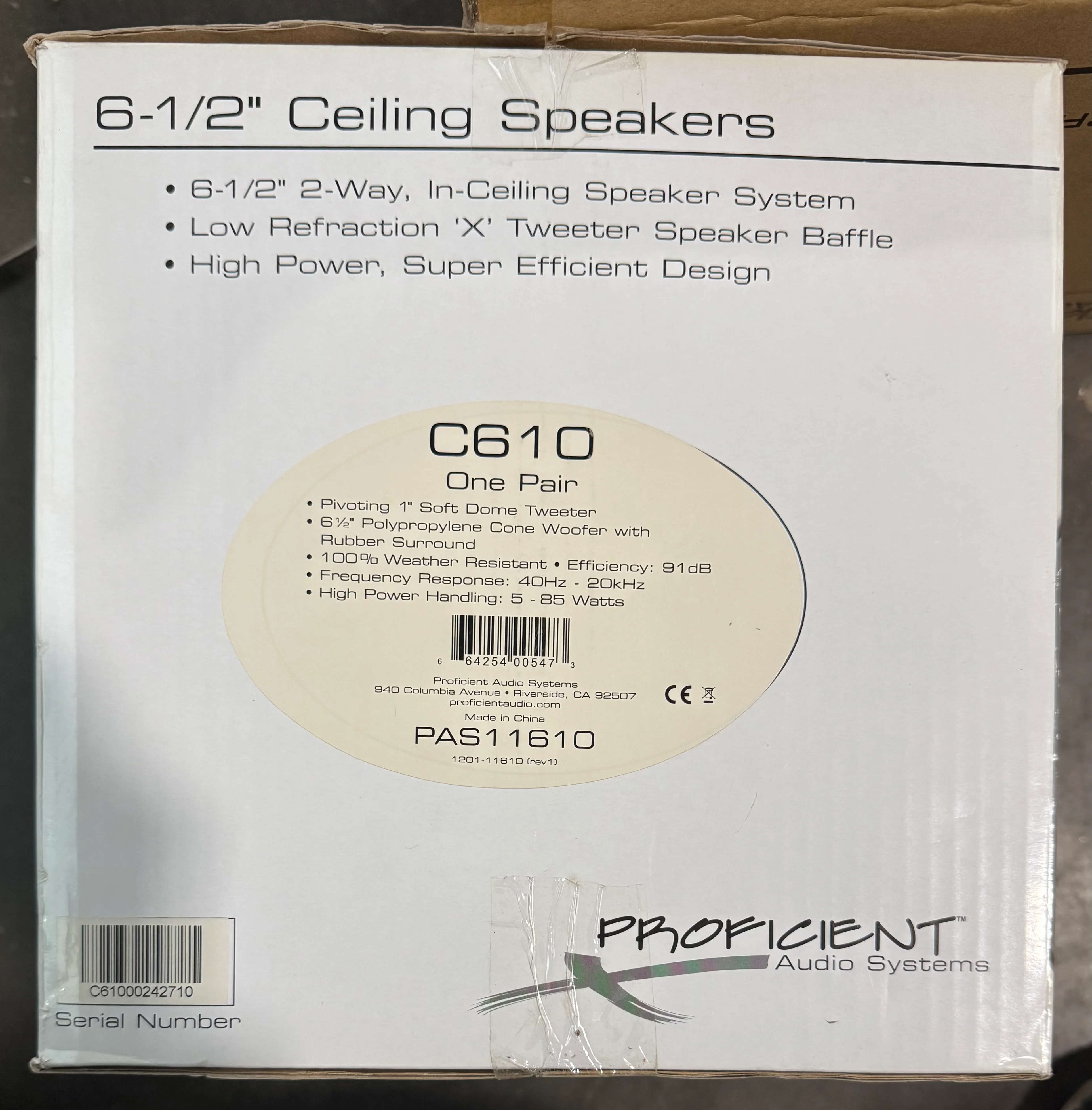 Proficient Audio Systems C610 6 1/2” Ceiling Speaker (One Pair) (new) - Image 3