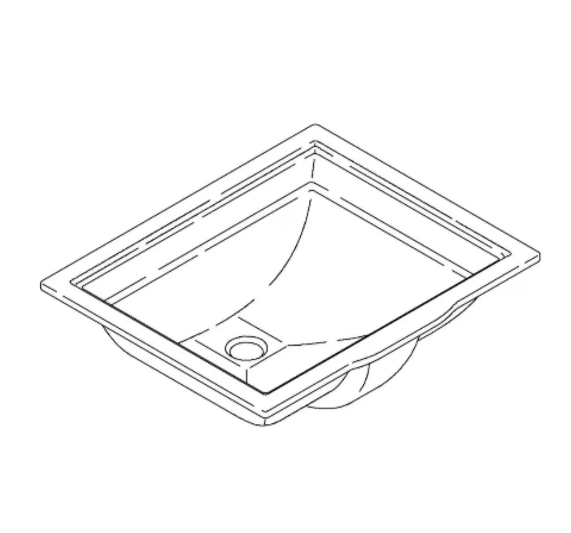 Undermount Bathroom Sink with Overflow Drain - Image 3